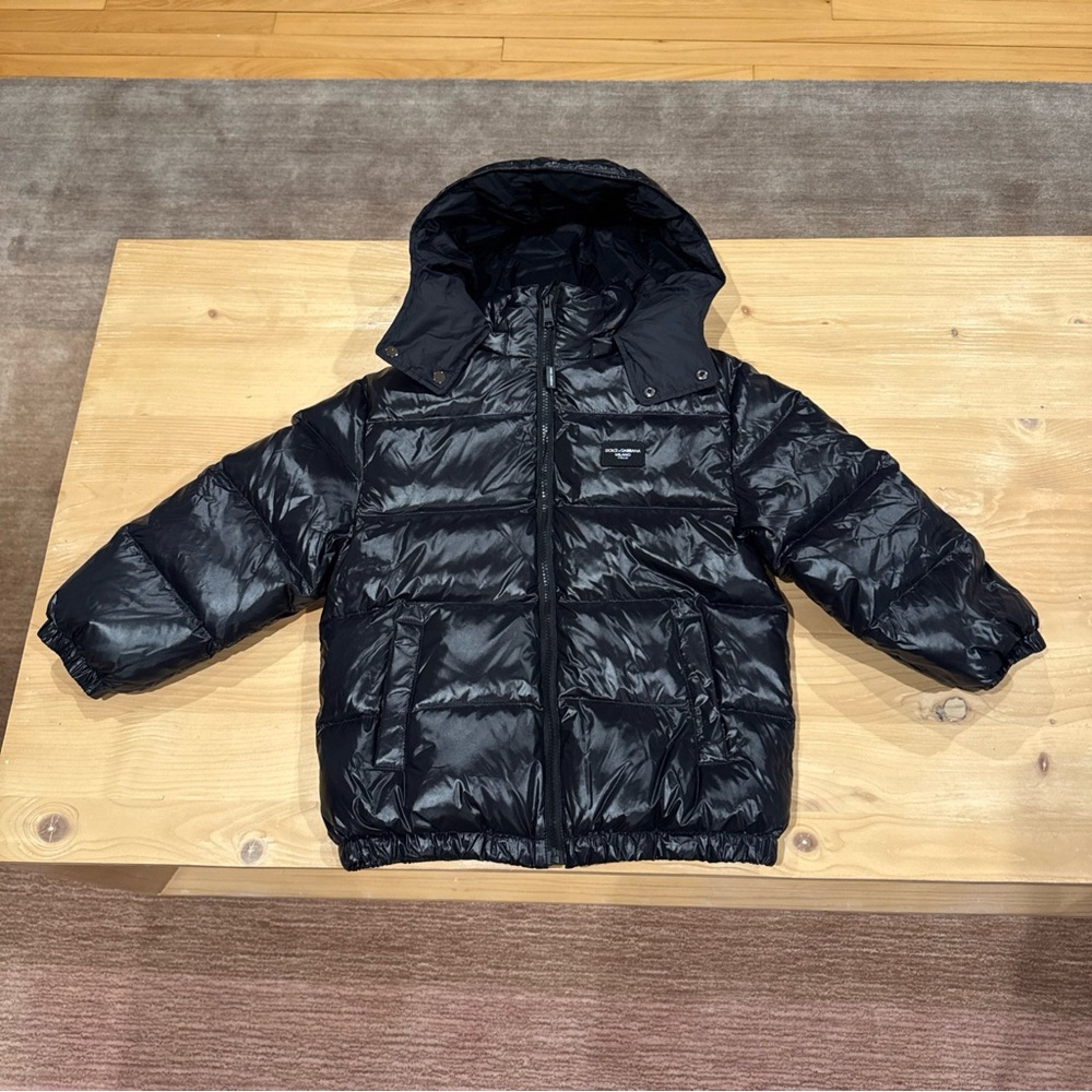 Dolce & Gabbana Shiny Black Kids Puffer Jacket